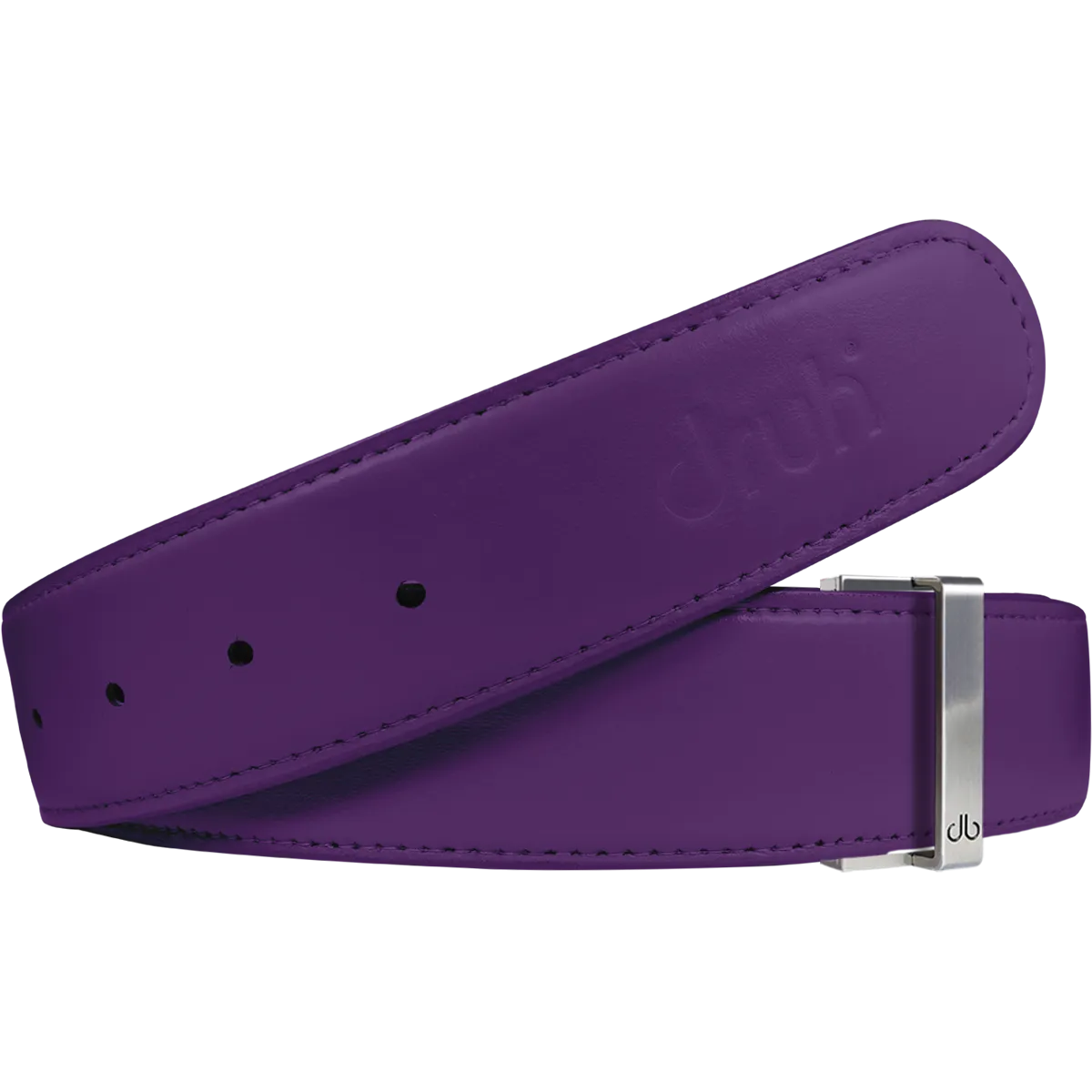 Purple Plain Textured Leather Belt