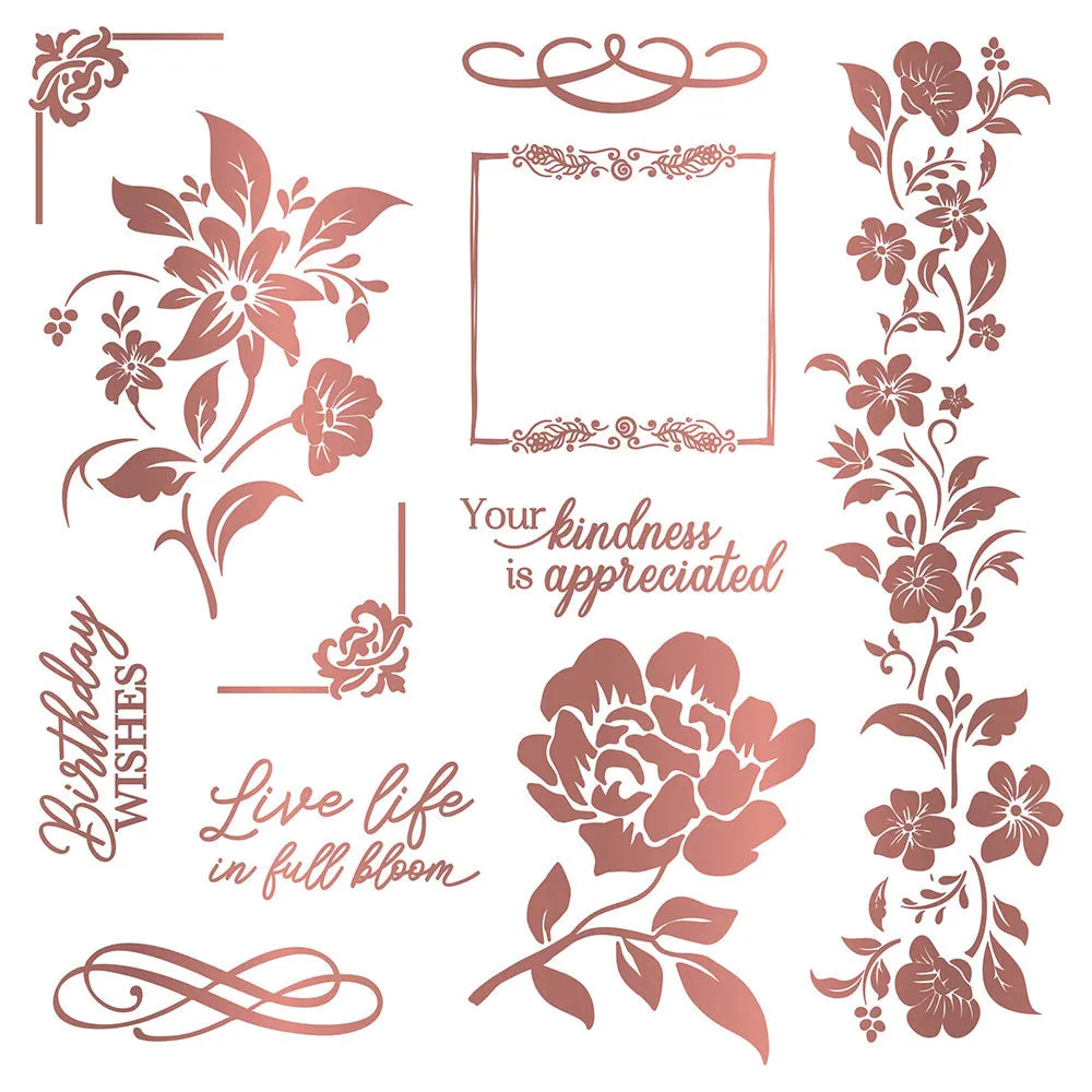 Sara Signature Floral Elegance 8” x 8” Foil Transfers