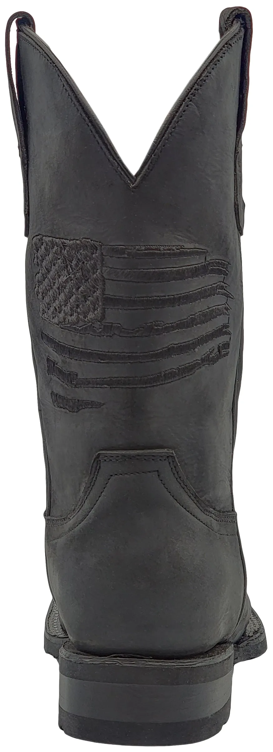 Silverton Patriot All Leather Wide Square Toe Boots (Black)