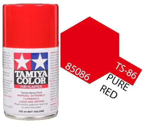 Tamiya 85086 TS-86 Pure Red Lacquer Spray Paint 100ml TAM85086