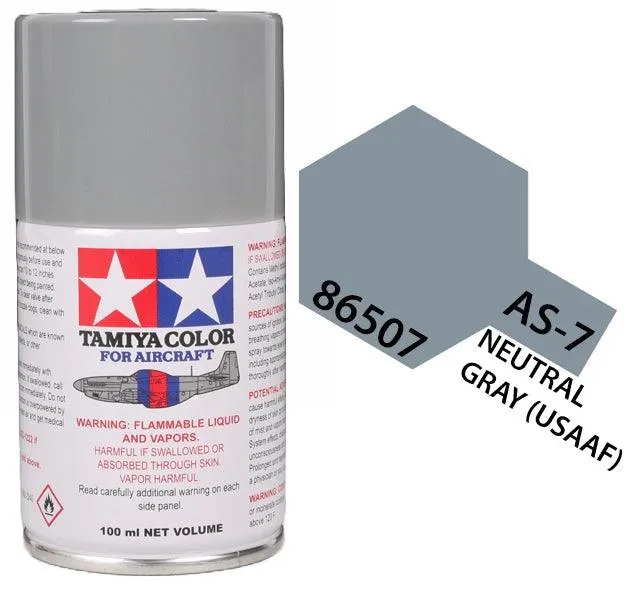 Tamiya 86507 AS-7 Neutral Gray Aircraft Lacquer Spray Paint 100ml