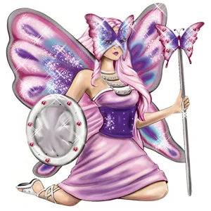 The Ashton-Drake Galleries Mystical Warriors Wear Pink Collection Issue #2: Courage and Strength Fairy Warrior Figure Hand-Painted Sculpture with Gilded Armor Gleaming Bow and Iridescent Wings Supports Breast Cancer Research 4.5-Inches