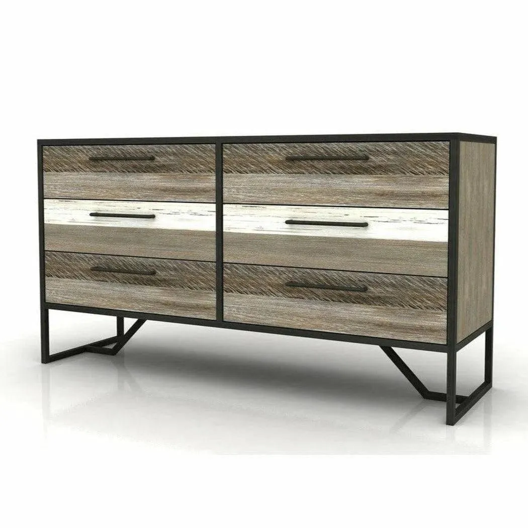 Two-Tone Brown  Metro Havana 6 Drawer Dresser