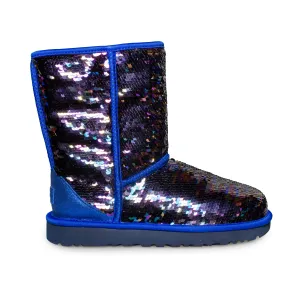 UGG Classic Short Sequin Navy Tonal Boots - Women's