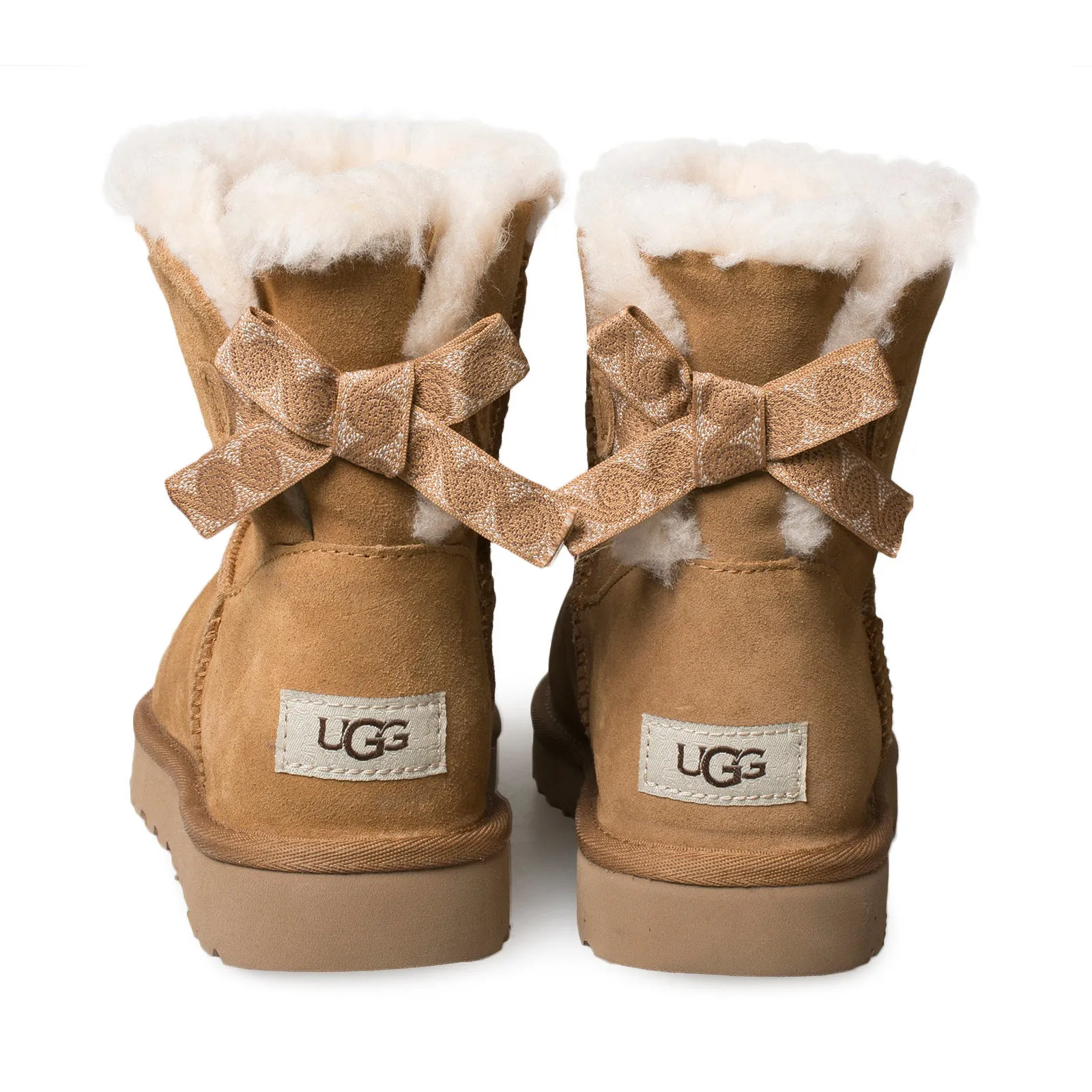 UGG Mini Bailey Bow Swirl Chestnut Boots - Women's