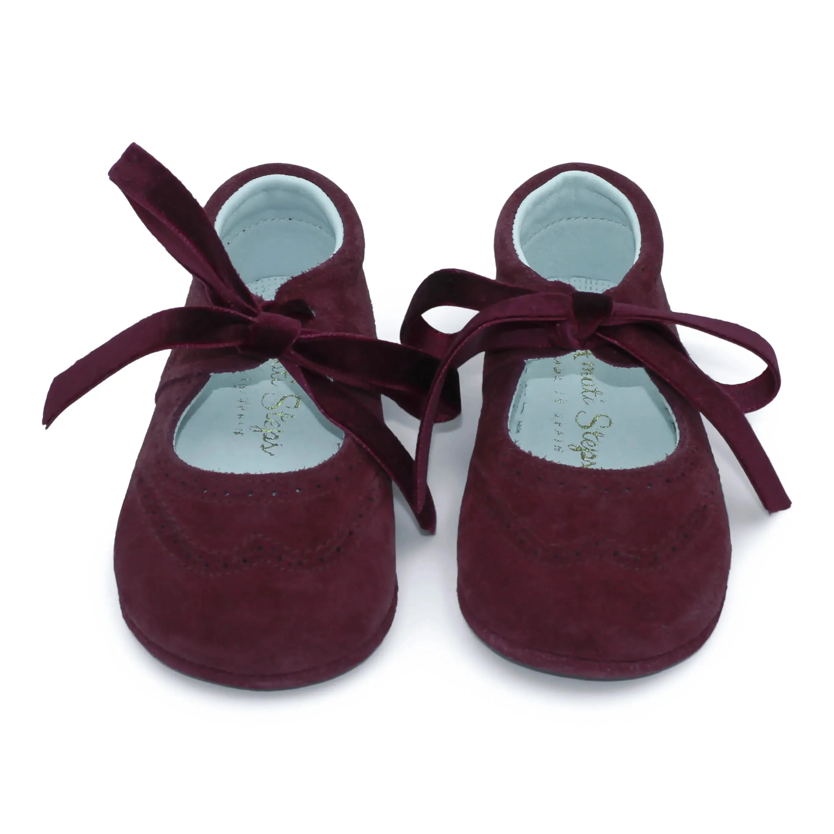 Verónica - Burgundy Suede Baby Mary Jane Shoes