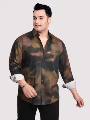 Wavy Gradient Digital Printed Shirt Men's Plus Size