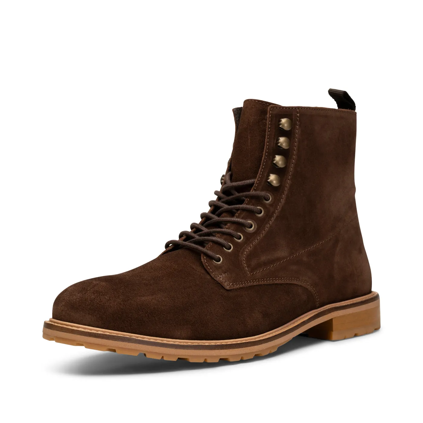 York lace up boot suede - BROWN