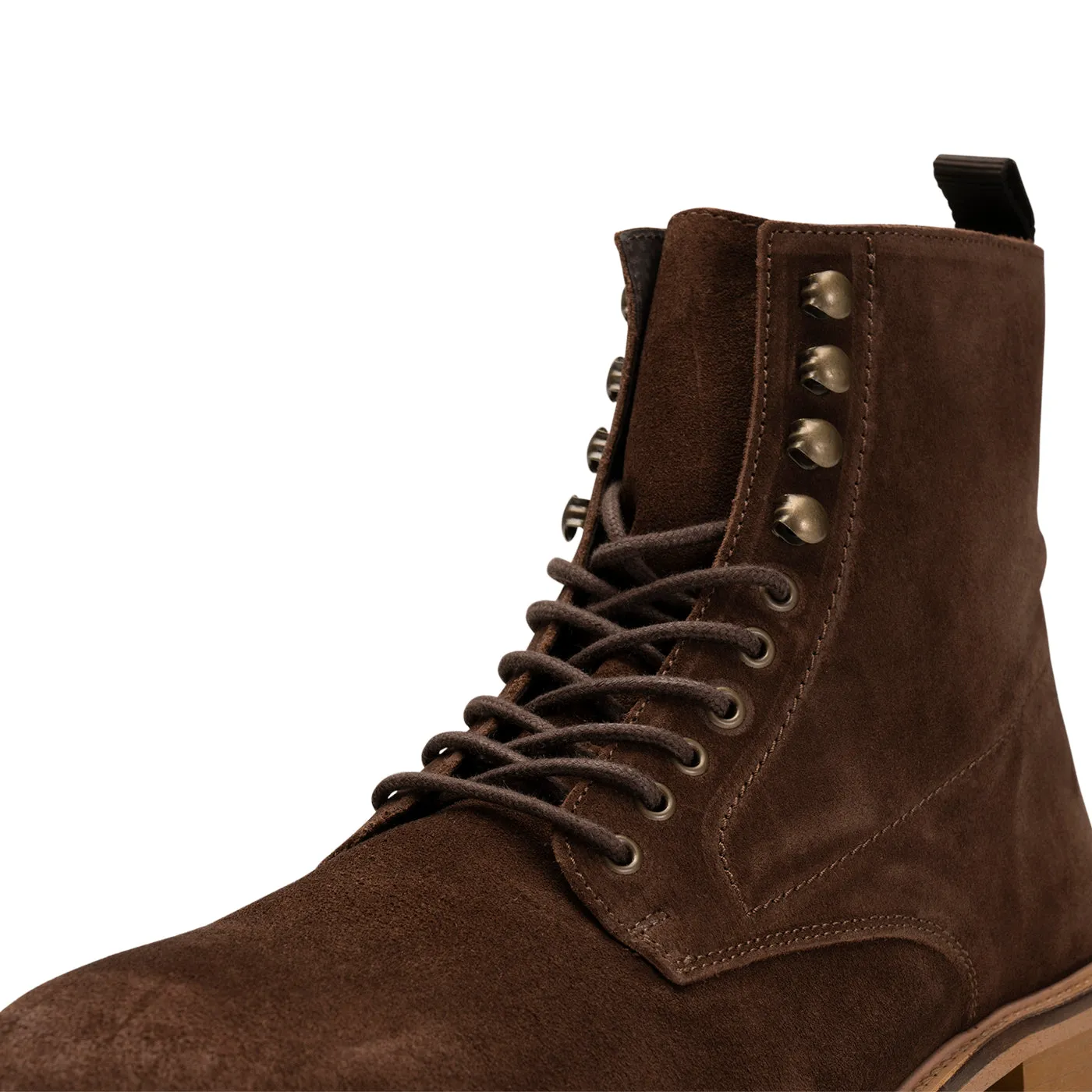 York lace up boot suede - BROWN