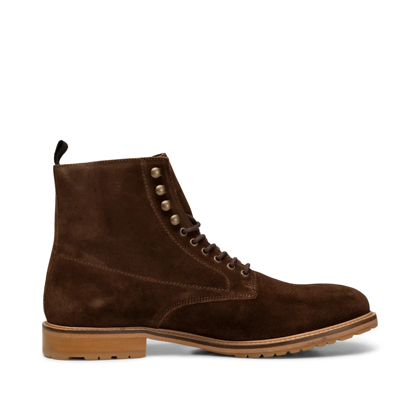 York lace up boot suede - BROWN