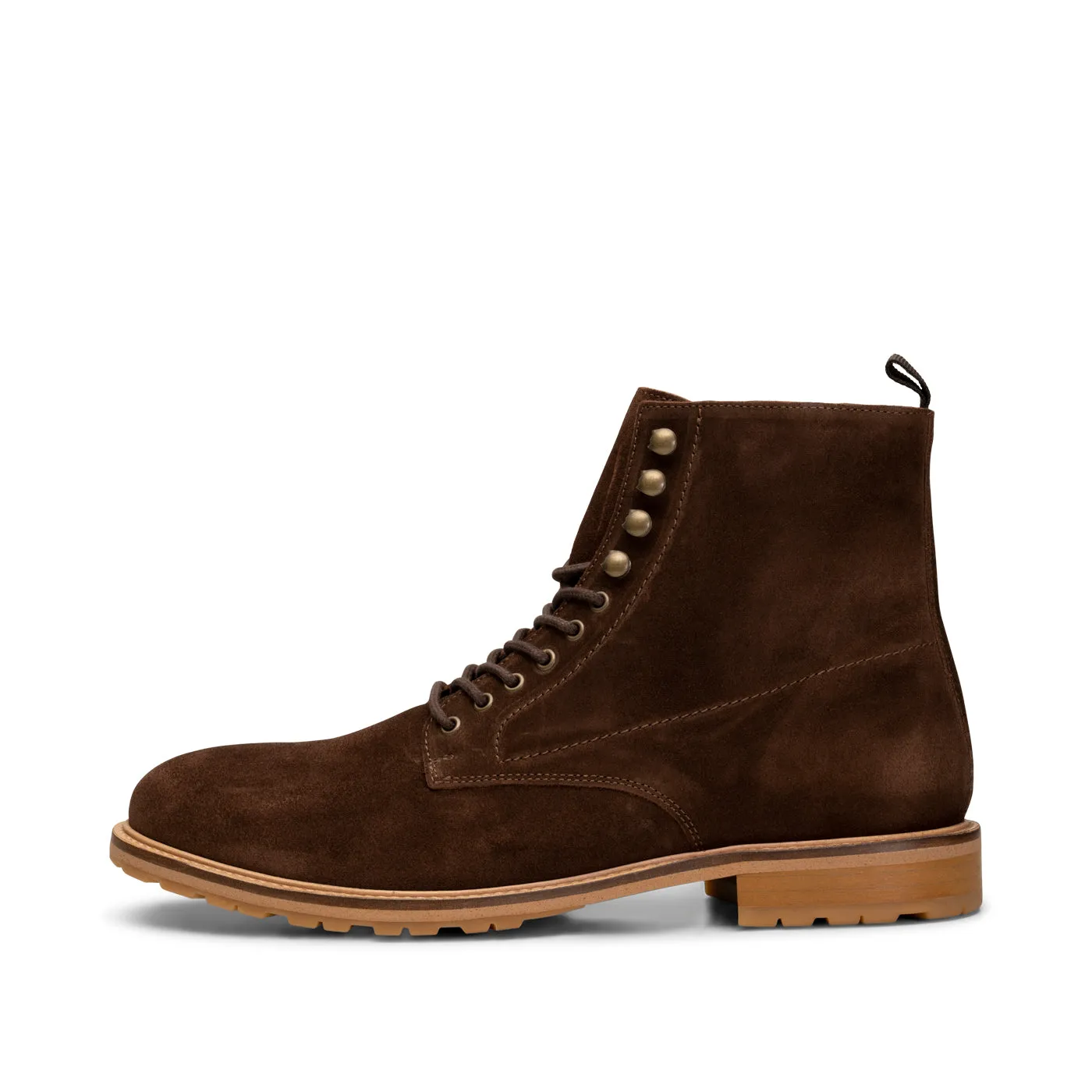 York lace up boot suede - BROWN