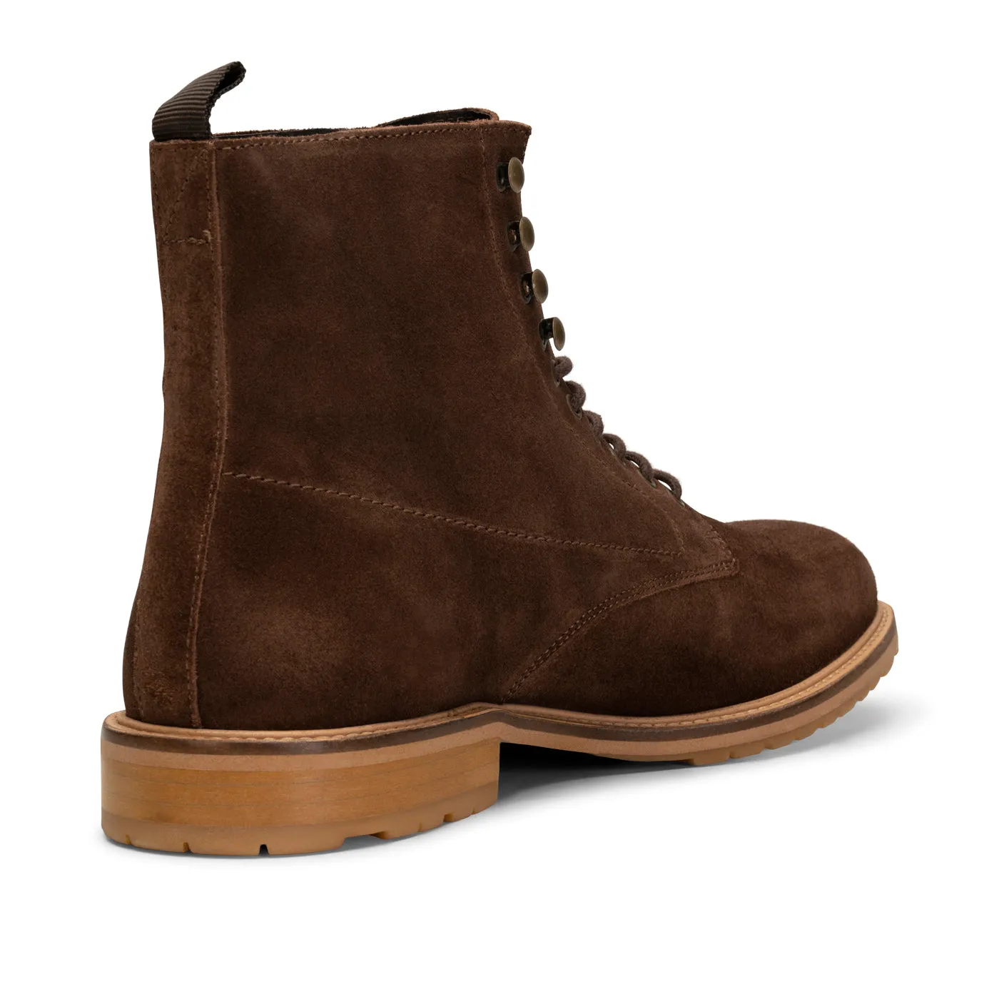 York lace up boot suede - BROWN