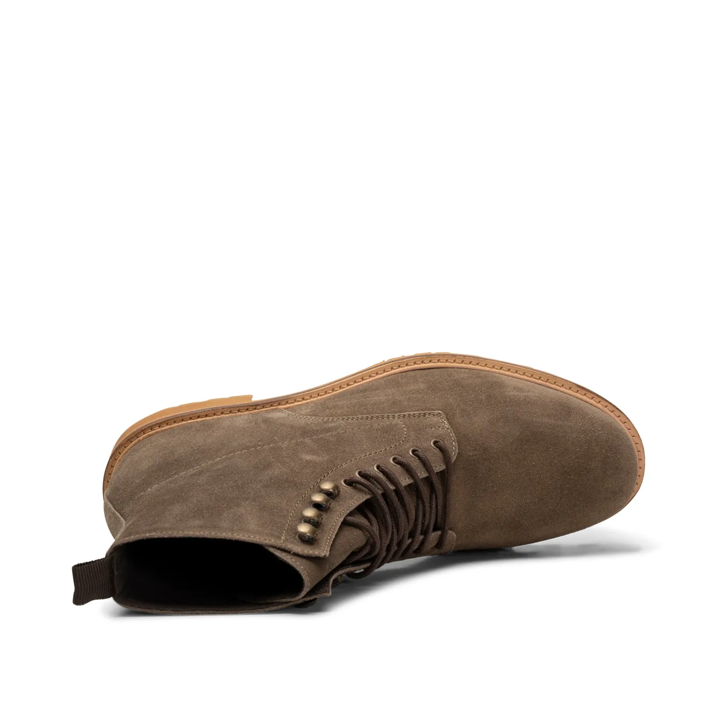 York lace up boot suede - KHAKI