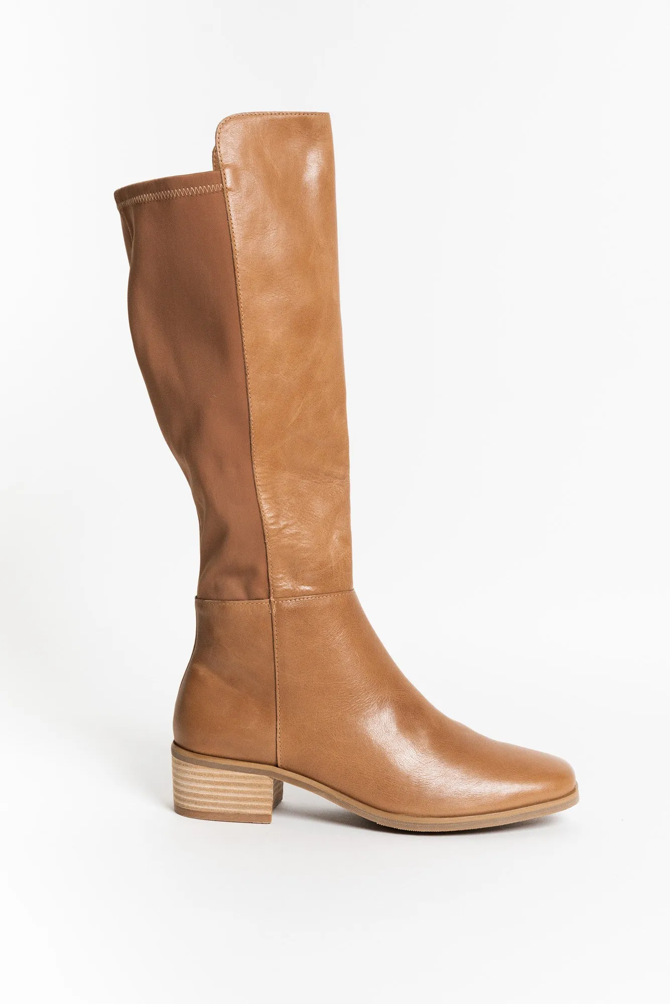 Young Tan Leather Knee High Boot